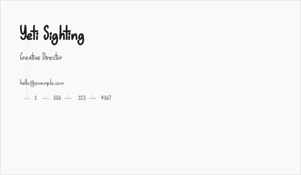 Yeti Sighting Business Card