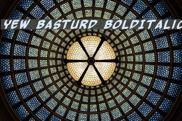 Yew Basturd BoldItalic Font examples