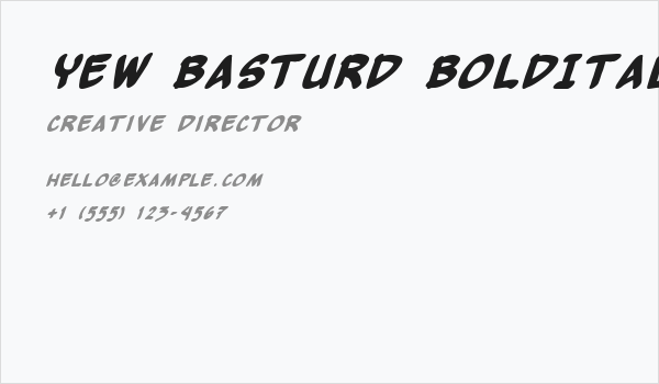 Yew Basturd BoldItalic Business Card