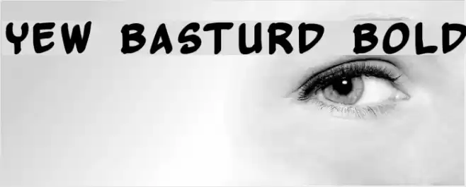 Yew Basturd Bold Schriftart examples