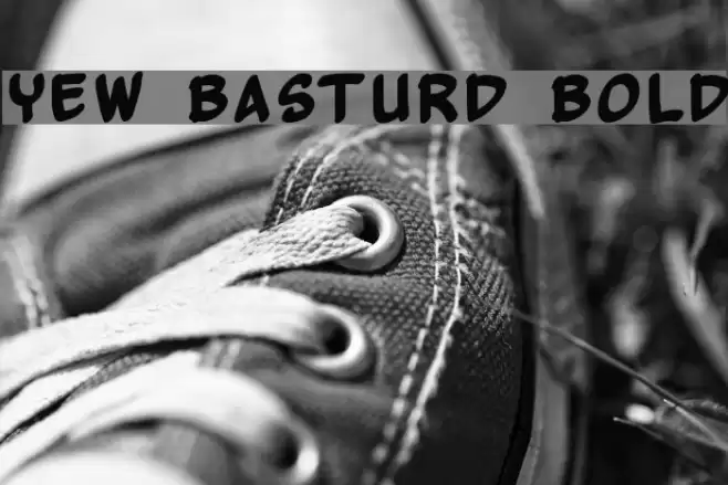 Yew Basturd Bold Schriftart examples