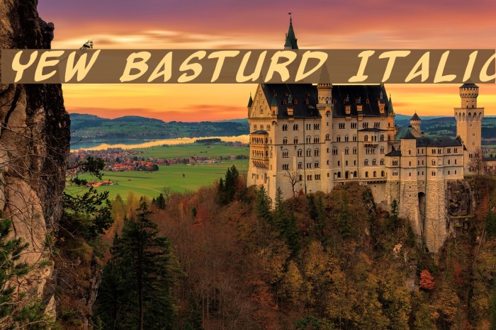 Yew Basturd Italic Font examples