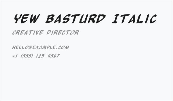 Yew Basturd Italic Business Card