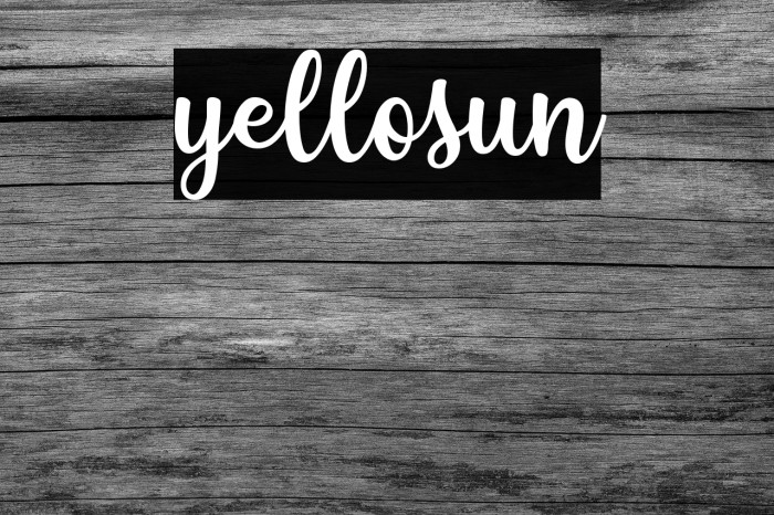 yellosun 字体 examples