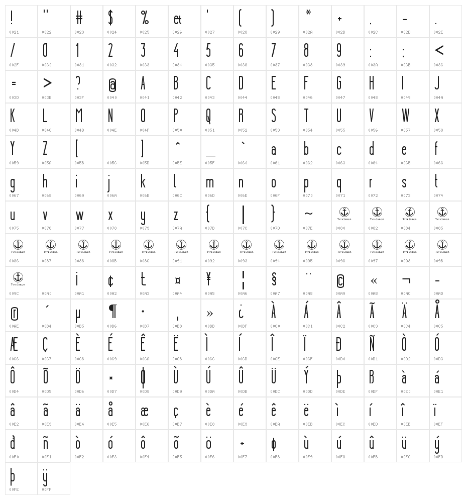 Ygraine Solid Character Map