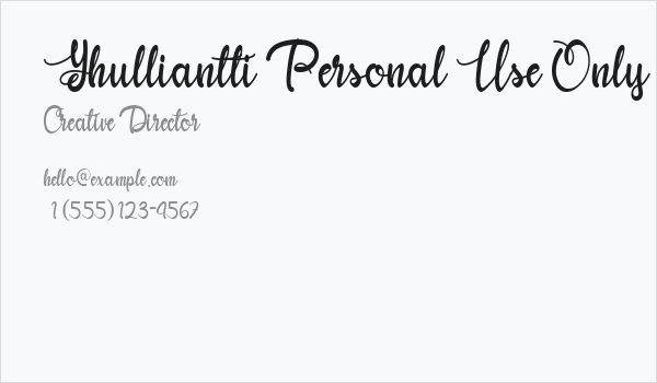 Yhulliantti Personal Use Only Business Card