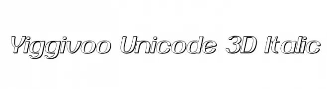 Yiggivoo Unicode 3D Italic  les polices de caractères gratuit tlcharger