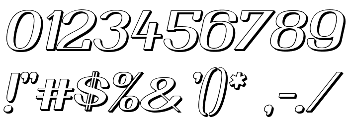 Yiggivoo Unicode 3D Italic Polices AUTRES CHARS