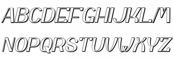 Yiggivoo Unicode 3D Italic Schriftart Groß