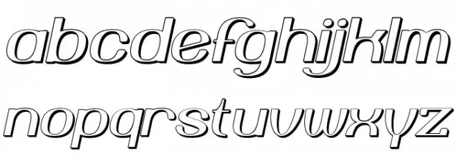 Yiggivoo Unicode 3D Italic Fuentes MINÚSCULAS