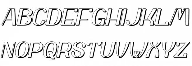 Yiggivoo Unicode 3D Italic 字体 大写