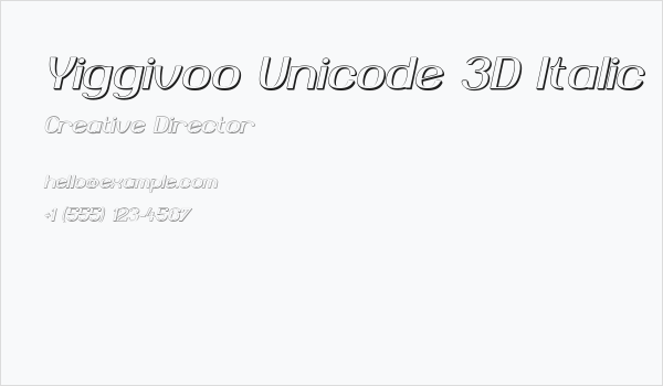 Yiggivoo Unicode 3D Italic Business Card
