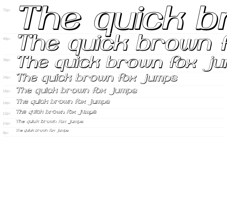 Yiggivoo Unicode 3D Italic Waterfall