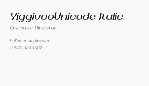 YiggivooUnicode-Italic Business Card
