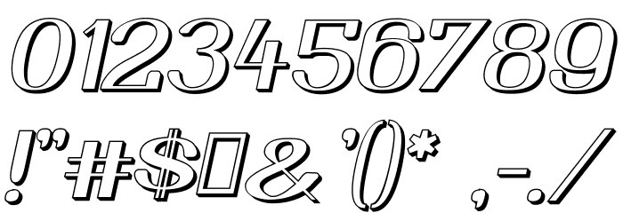 YiggivooUnicode3D-Italic Font OTHER CHARS