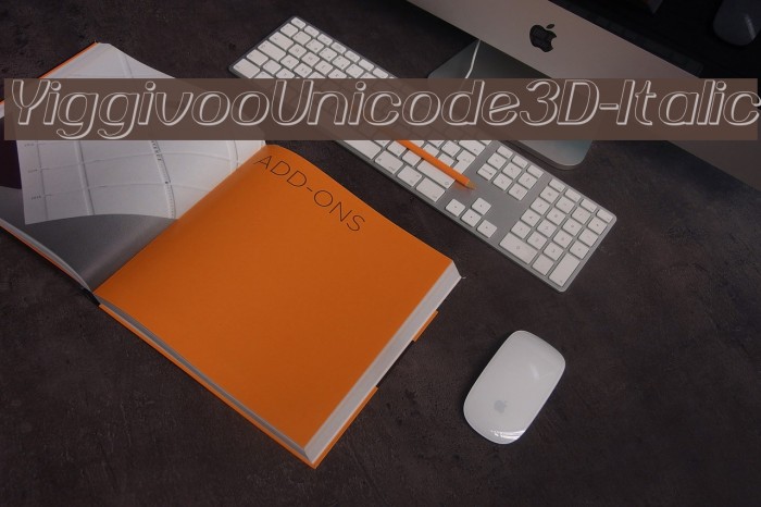 YiggivooUnicode3D-Italic Font examples