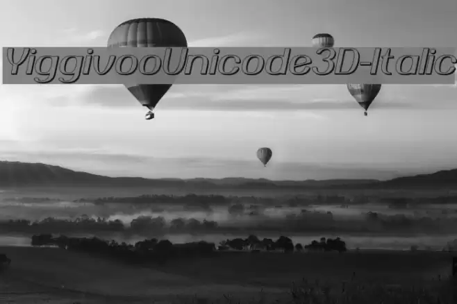 YiggivooUnicode3D-Italic Font examples