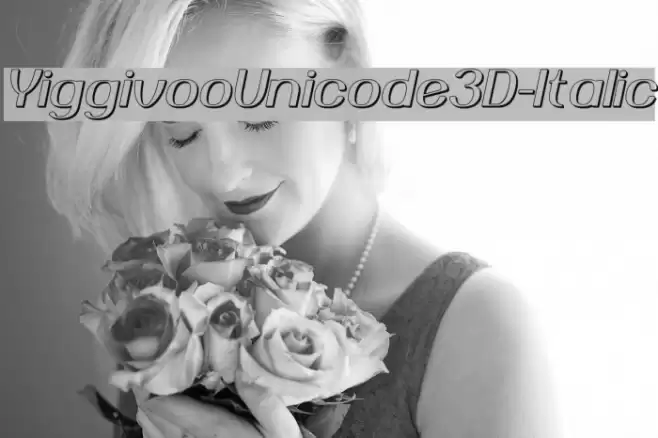 YiggivooUnicode3D-Italic Font examples