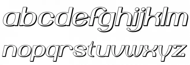 YiggivooUnicode3D-Italic Font LOWERCASE
