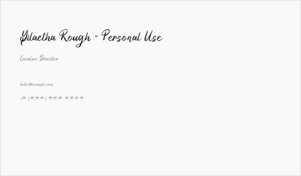 Yilactha Rough - Personal Use Business Card