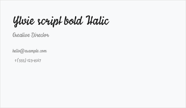 Ylvie script bold Italic Business Card