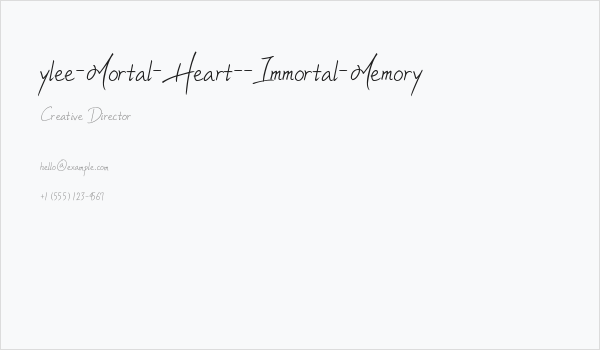 ylee-Mortal-Heart--Immortal-Memory Business Card