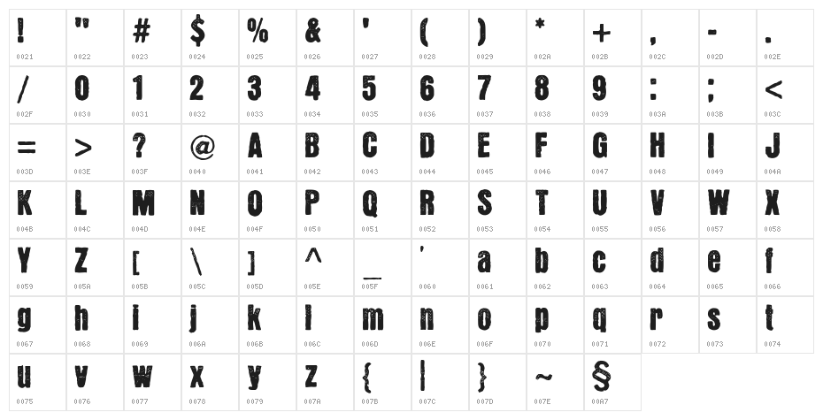 YnsectMoksha Character Map