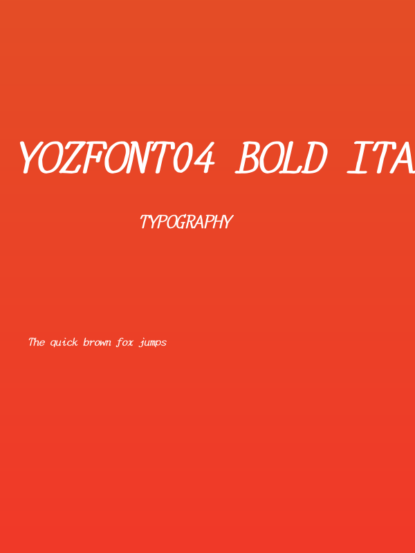 YOzFont04 Bold Italic Poster