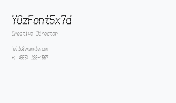 YOzFont5x7d Business Card