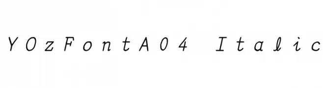 YOzFontA04 Italic  Frei Schriftart Herunterladen