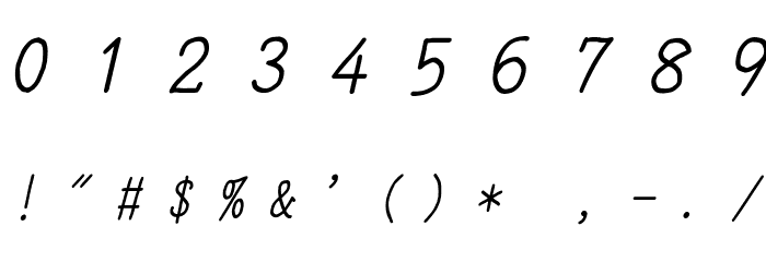 YOzFontA04 Italic Font OTHER CHARS