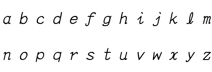 YOzFontA04 Italic Font LOWERCASE