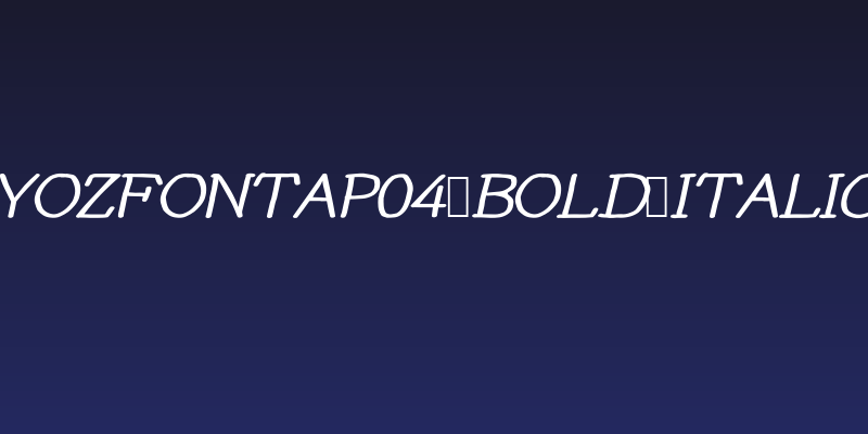 YOzFontAP04 Bold Italic Social Header