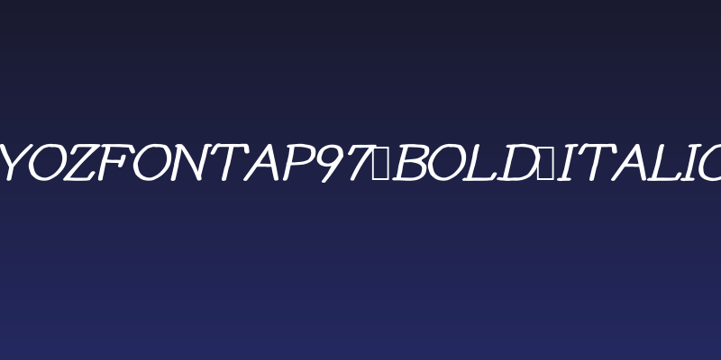YOzFontAP97 Bold Italic Social Header
