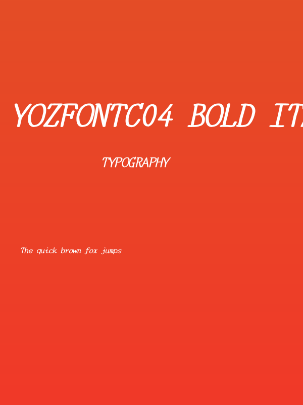 YOzFontC04 Bold Italic Poster
