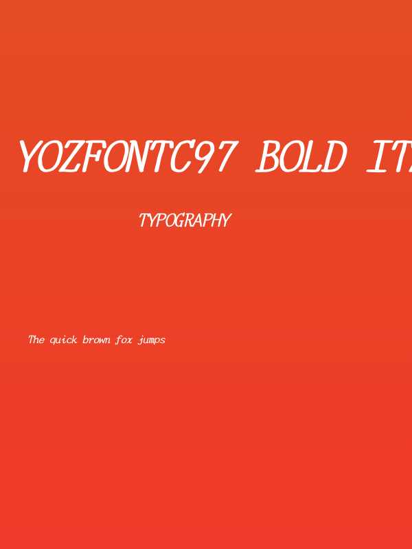 YOzFontC97 Bold Italic Poster