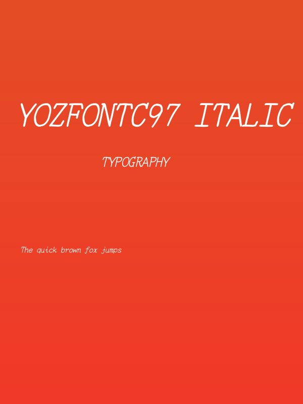 YOzFontC97 Italic Poster