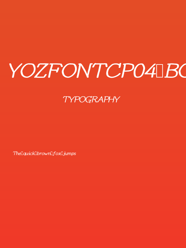 YOzFontCP04 Bold Italic Poster