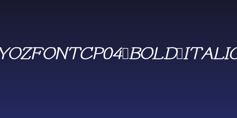 YOzFontCP04 Bold Italic Social Header