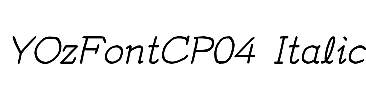 YOzFontCP04 Italic Font