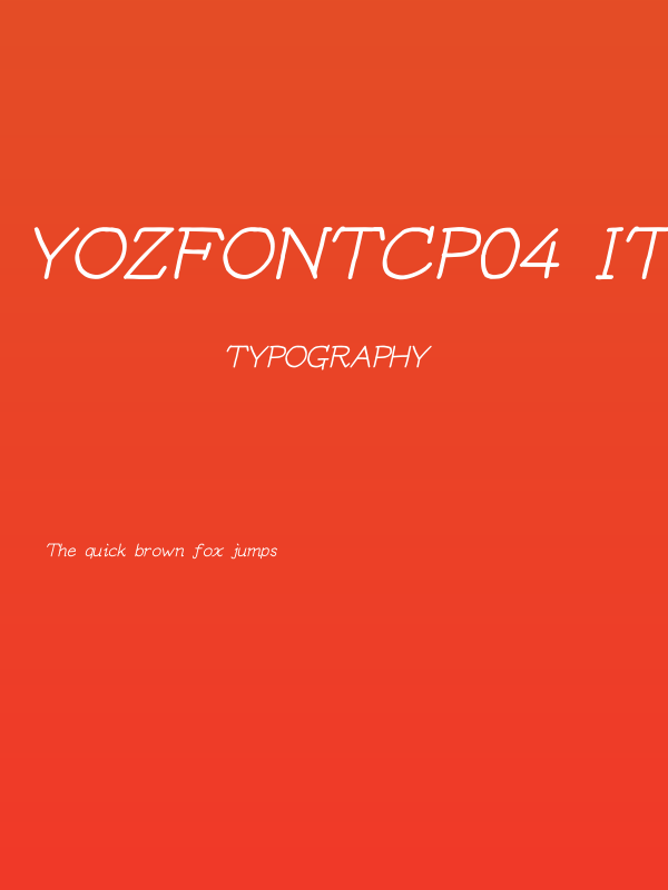 YOzFontCP04 Italic Poster