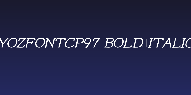 YOzFontCP97 Bold Italic Social Header