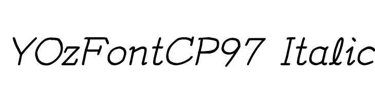 YOzFontCP97 Italic  フリーフォントのダウンロード