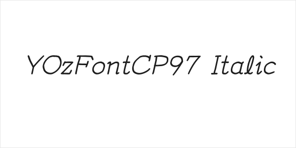 YOzFontCP97 Italic Logo