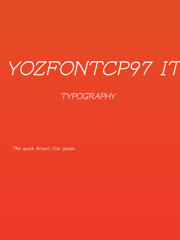 YOzFontCP97 Italic Poster