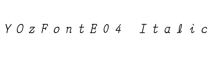 YOzFontE04 Italic Font