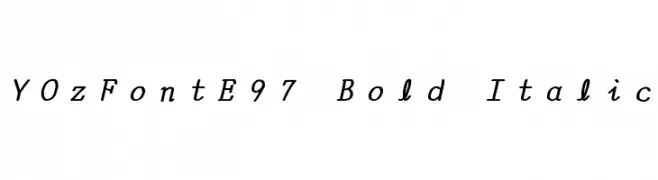 YOzFontE97 Bold Italic 