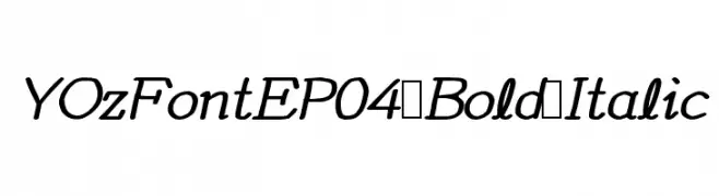 YOzFontEP04 Bold Italic  Frei Schriftart Herunterladen