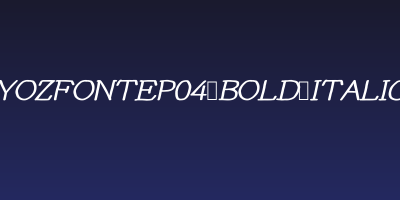 YOzFontEP04 Bold Italic Social Header
