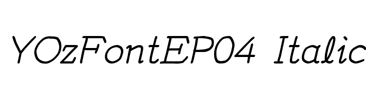 YOzFontEP04 Italic Font